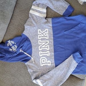 Blue& gray PINK hoodie